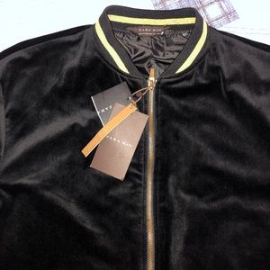 ZARA Crew Jacket Black n Gold